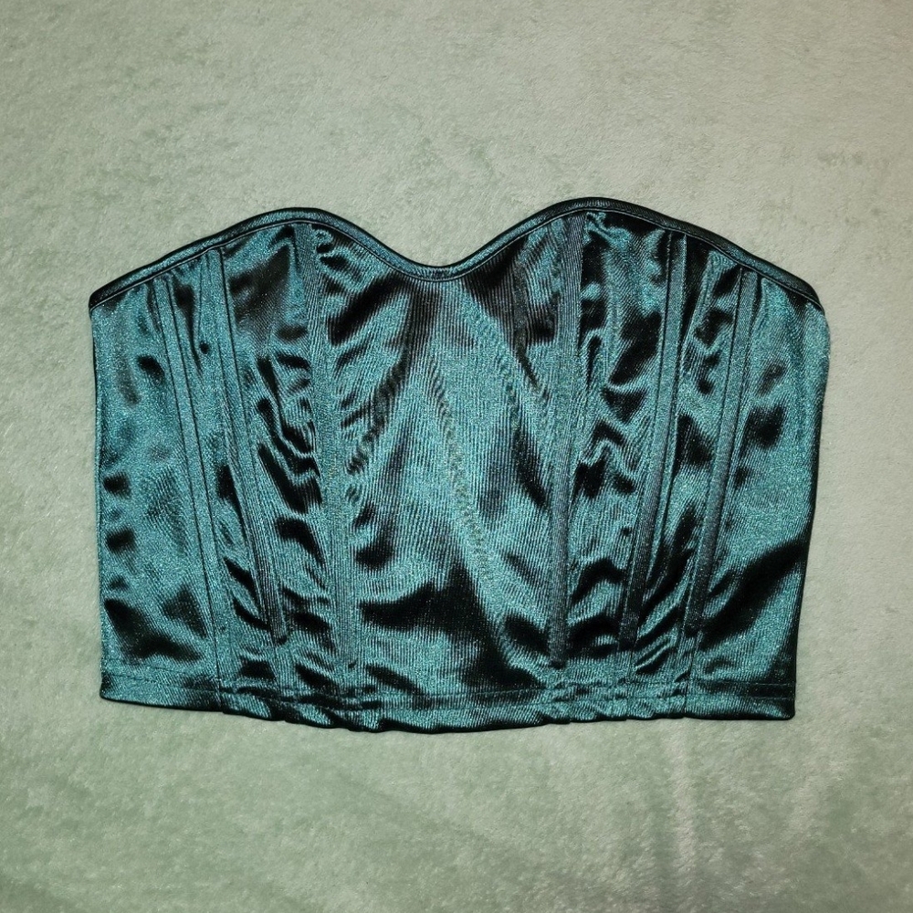 Satin Crop Tube Top - Size Small